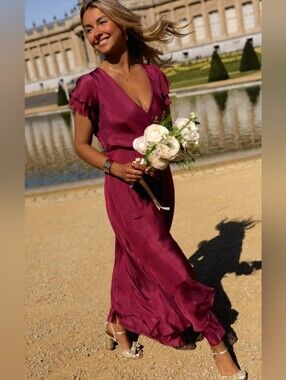 Easy CLOTHES Raspberry Silk Francoise Dress